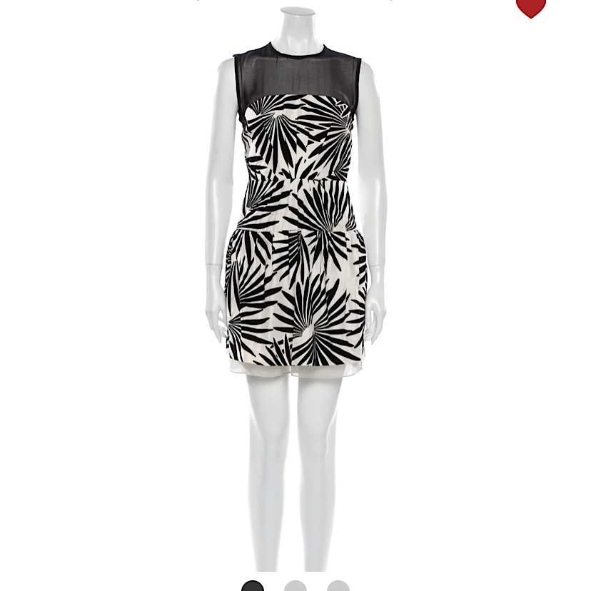 Diane Von Furstenberg Silk Sheath Dress Palm Leaf